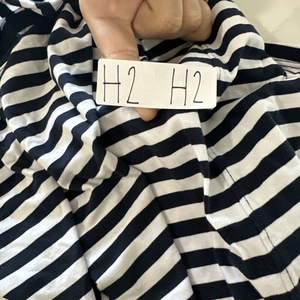 Lululemon Women’s Striped Racerback Love Tank Navy Blue White Pima Cotton 10 - Picture 6 of 6